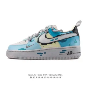 Nike Air Force 1 Low 07 White Leather Low Top Sneakers with Air Cushion
