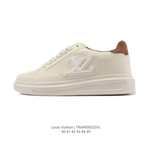 Louis Vuitton Classic White Leather Sneakers for Men and Women