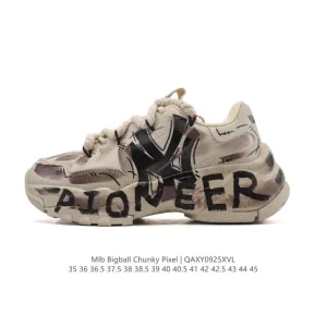 MLB Bigball Chunky Pixel Deconstruction Sneakers for Men and Women