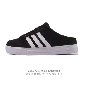 Adidas Vs Set Mule Slip-On Canvas Shoe with Rubber Sole
