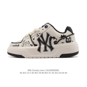 MLB Chunky Liner Basic Leather Retro Street Sneakers for Men and Women
