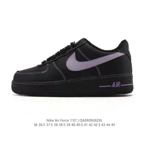 Nike Air Force 1 '07 Low Top White Leather Sneakers with Air Cushioning