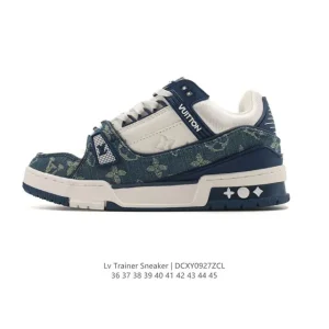 Louis Vuitton Trainer Sneaker Low White Leather Thick Sole 3D Logo