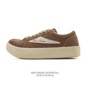 Rick Owens Chunky Lace-Up Low-Top Streetwear Sneakers