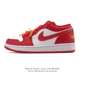 Jordan Air AJ1 Low Red Chinese Knot Wedding Shoes
