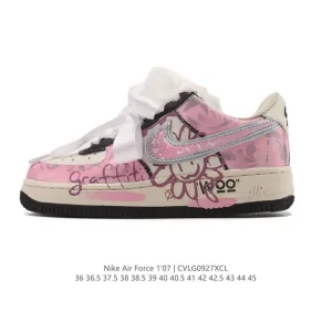 Nike Air Force 1 07 Low White Leather Sneakers with Air Cushioning