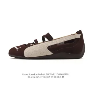 PUMA Speedcat Ballet Mary Jane Shoes for Women - Silver Racing Style