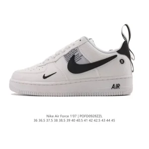 Nike Air Force 1 '07 White Low Top Casual Sneakers with Air Cushioning