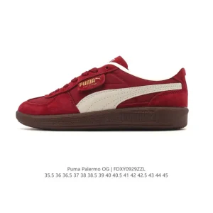 PUMA Palermo OG Army Trainer Retro Leather Low Top Sneakers for Men and Women