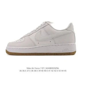 Nike Air Force 1 07 Low White Leather Sneakers with Air Cushion