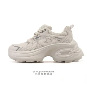 Gg Cc Luxury Chunky Sneakers for Women - Premium Leather & Mesh
