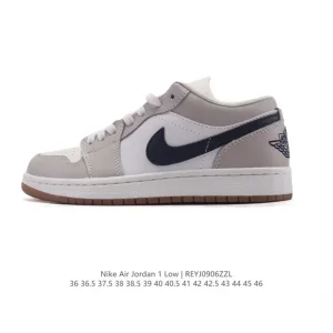 Jordan Air Jordan 1 Low Retro Leather Basketball Shoes with Air Cushion