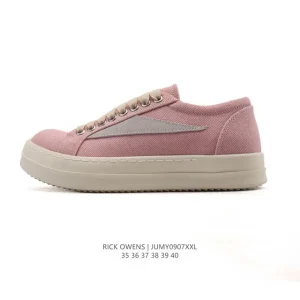 Rick Owens High-Street Low-Top Sneakers with Chunky Laces