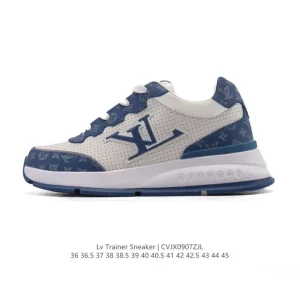 Louis Vuitton Classic White Leather Sneakers for Men and Women