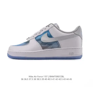 Nike Air Force 1 07 Low White Leather Sneakers with Air Cushion