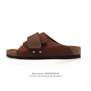 Birkenstock Arizona Soft Footbed Leather Sandal with Cork Rubber Sole