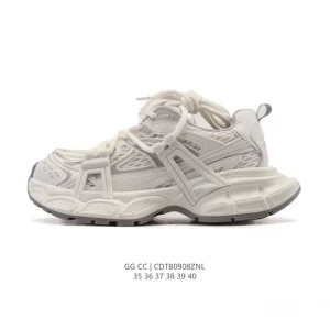 Luxury Women's Chunky Sneakers with Premium Leather and Mesh