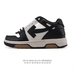 Off-White Out Of Office Low Top Fashion Sneakers with Thick Sole and Arrows Design