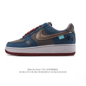 Nike Air Force 1 07 Low White Leather Sneakers with Air Cushion