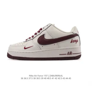 Nike Air Force 1 '07 Low White Leather Sneakers with Air Cushion