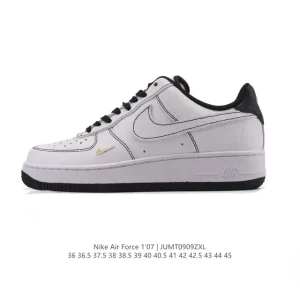 Nike Air Force 1 '07 Low White Leather Sneakers with Air Cushion