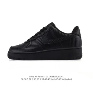 Nike Air Force 1 07 Low White Leather Sneakers with Air Cushioning