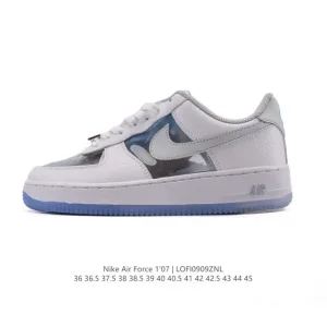 Nike Air Force 1 '07 Low White Leather Sneakers with Air Cushioning