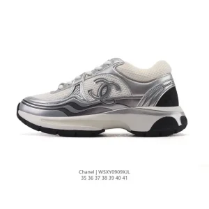 CHANEL Women's Luxury Designer Sneakers with Hidden Heel