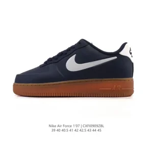Nike Air Force 1 '07 Low White Leather Sneakers with Air Cushioning