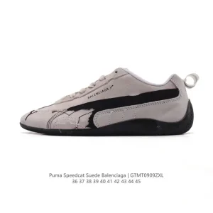 Puma x Balenciaga Speedcat Retro Racing Sneakers Vintage Leather Low-Top