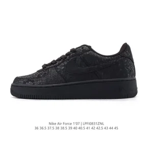 Nike Air Force 1 Low 07 White Leather Sneakers with Air Cushion