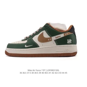 Nike Air Force 1 Low White Leather Sneakers with Air Cushion Sole