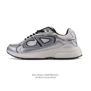 Dior Men's Low-Top Retro Runner Shoes with Thick Sole