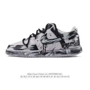 Nike Court Vision Low Vintage Basketball Sneakers with Retro Design and Leather Upper