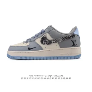 Nike Air Force 1 07 Low White Leather Sneakers with Air Cushion Sole