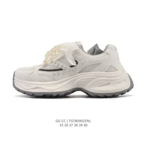 Gg Cc Luxury Chunky Sneakers for Women with Platform Height