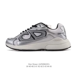Dior Men's Low-Top Retro Running Sneakers with Thick Sole