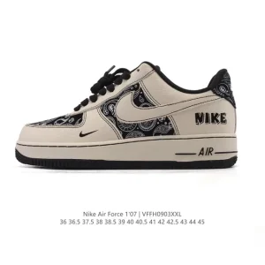 Nike Air Force 1 Low White Leather Sneakers with Air Cushion Sole