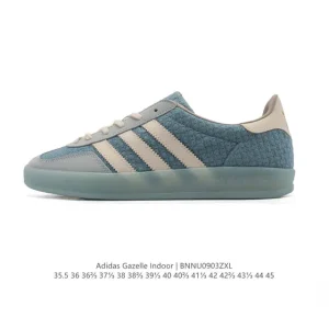 Adidas Originals Gazelle Indoor Retro Leather Sneakers with Gum Sole