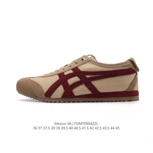 ASICS Onitsuka Tiger Mexico 66 Classic Leather Retro Sneakers for Men and Women