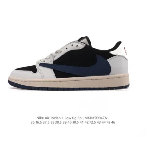 Jordan AJ1 Low Reverse Swoosh Military Blue 2025 Retro Basketball Shoe