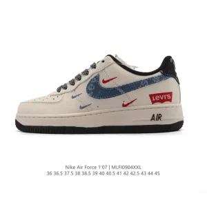 Nike Air Force 1 Low White Leather Sneakers with Air Cushion