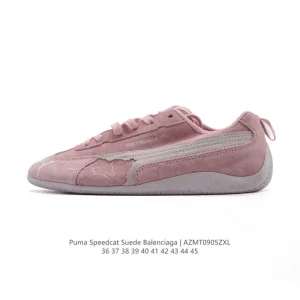Balenciaga Speedcat Leather Vintage Racing Sneakers Low Top Shoes