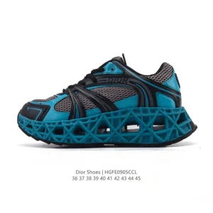 Dior Men's Low-Top Retro Running Shoes with Thick Sole