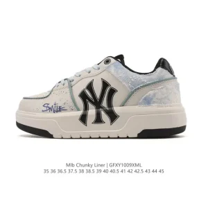 MLB Chunky Liner Basic Leather Streetwear Sneakers for Men and Women