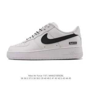 Nike Air Force 1 '07 Low GS9875 White Leather Casual Sneakers for Men and Women