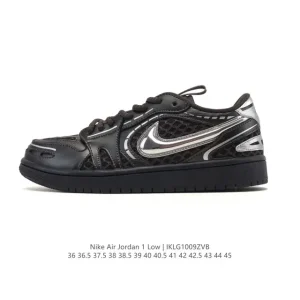 Jordan AJ1 Low Retro Leather Black White Sneakers