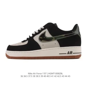 Nike Air Force 1 '07 Low White Leather Sneakers with Air Cushioning