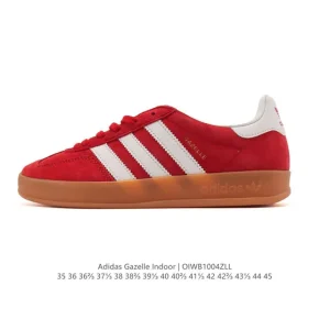 Adidas Originals Gazelle Indoor Retro Leather Sneakers with Gum Sole