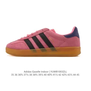 Adidas Originals Gazelle Indoor Retro Leather Sneakers with Gum Sole